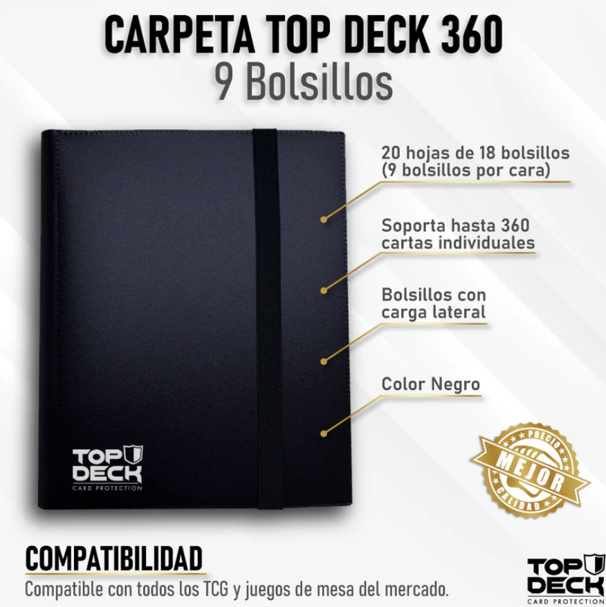 Carpeta Top Deck 360 color Negro