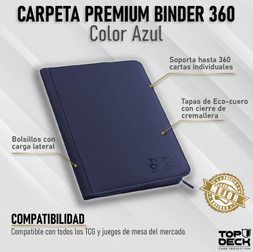 Carpeta Top Deck Premium Binder 360 color Azul Oscuro