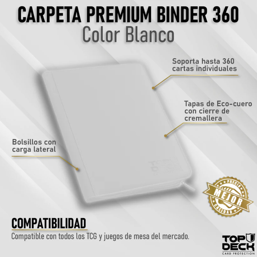 Carpeta Top Deck Premium Binder 360 color Blanco