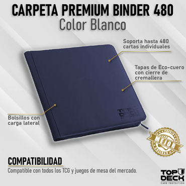 Carpeta Top Deck Premium Binder 480 color Azul Oscuro