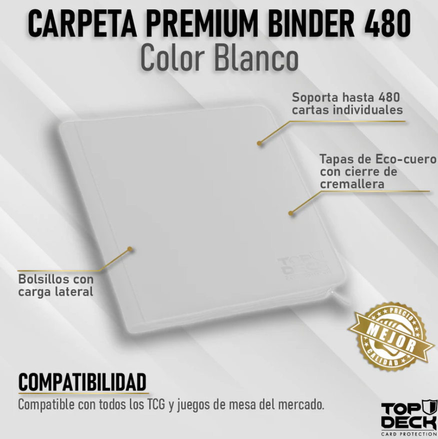 Carpeta Top Deck Premium Binder 480 color Blanco