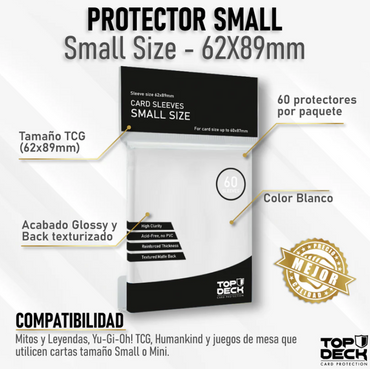 Protector Small 62x89mm color Blanco "Top Deck"