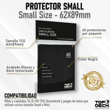 Protector Small 62x89mm color Negro "Top Deck"