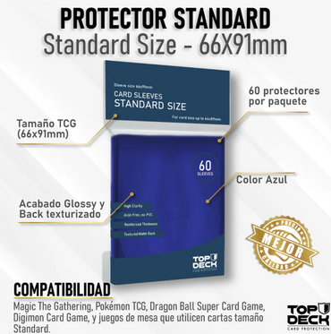 Protector Standard 66x91mm color Azul "Top Deck"