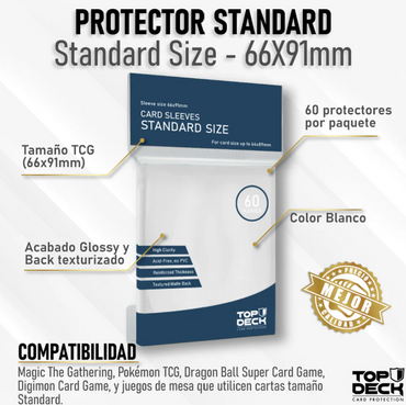 Protector Standard 66x91mm color Blanco "Top Deck"