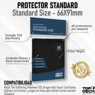 Protector Standard 66x91mm color Negro "Top Deck"